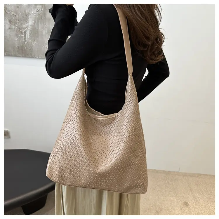 Brown Woven Shoulder Tote Bag for Women — feature 12