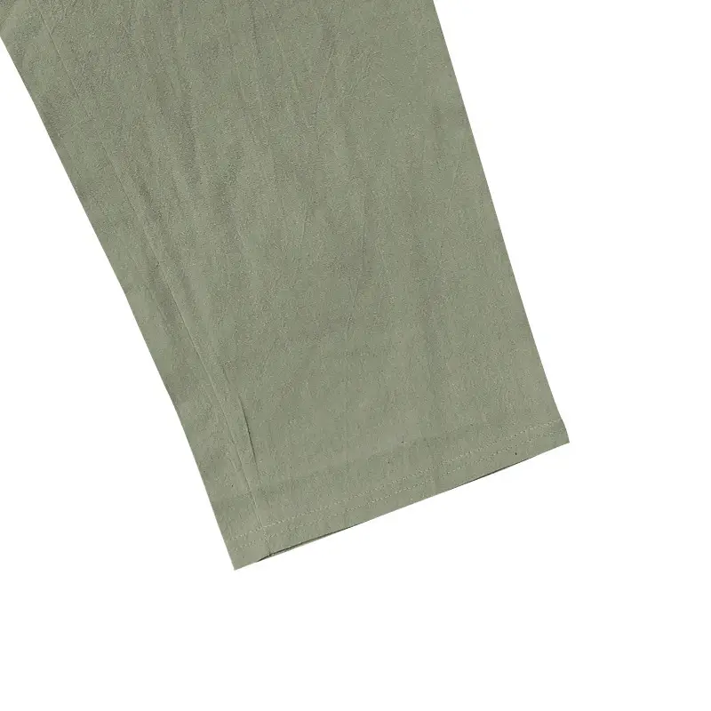Men Cotton Linen Wide Leg Pants Brown Spring Fall — feature 33