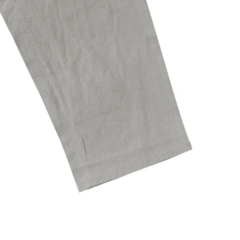 Men Cotton Linen Wide Leg Pants Brown Spring Fall — feature 41