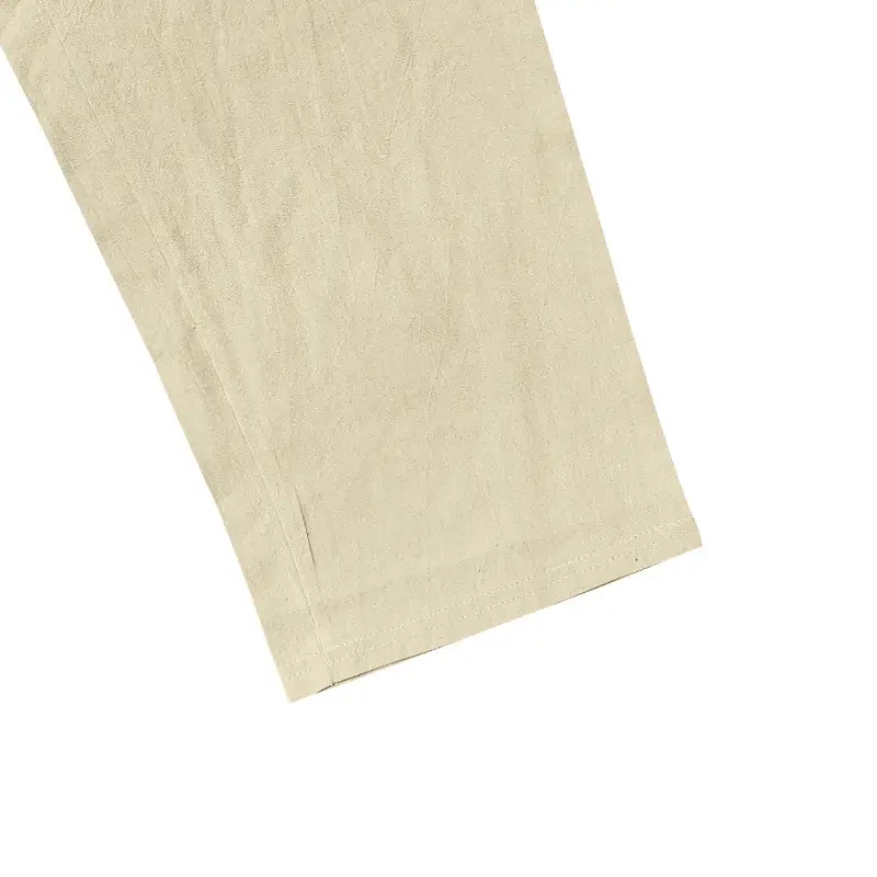 Men Cotton Linen Wide Leg Pants Brown Spring Fall — feature 49
