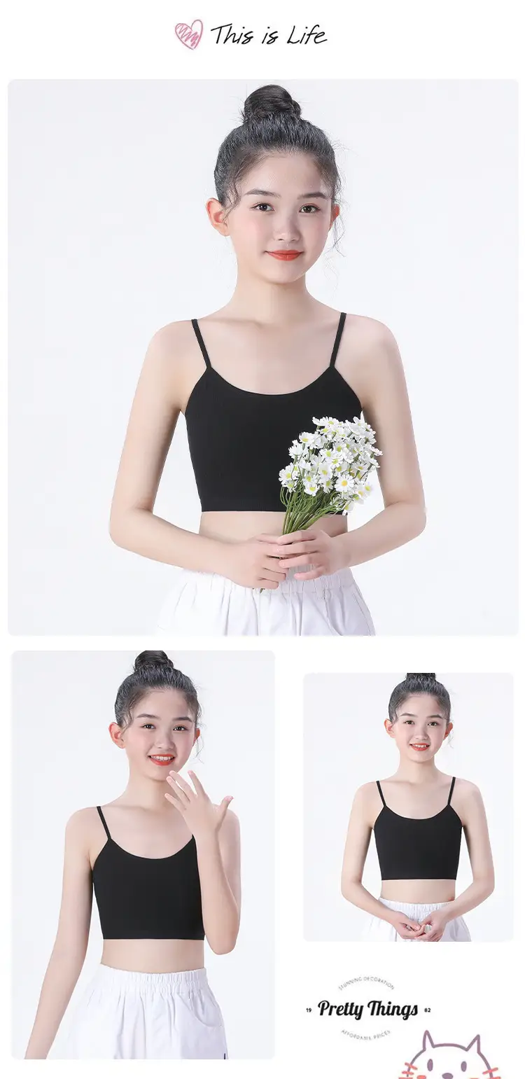 7-9-11-13-14 Years Old Older Kidsren's Development Period Vest Pure Cotton Tube Top Girls Primary School Students Junior High School Students Intimates — feature 13