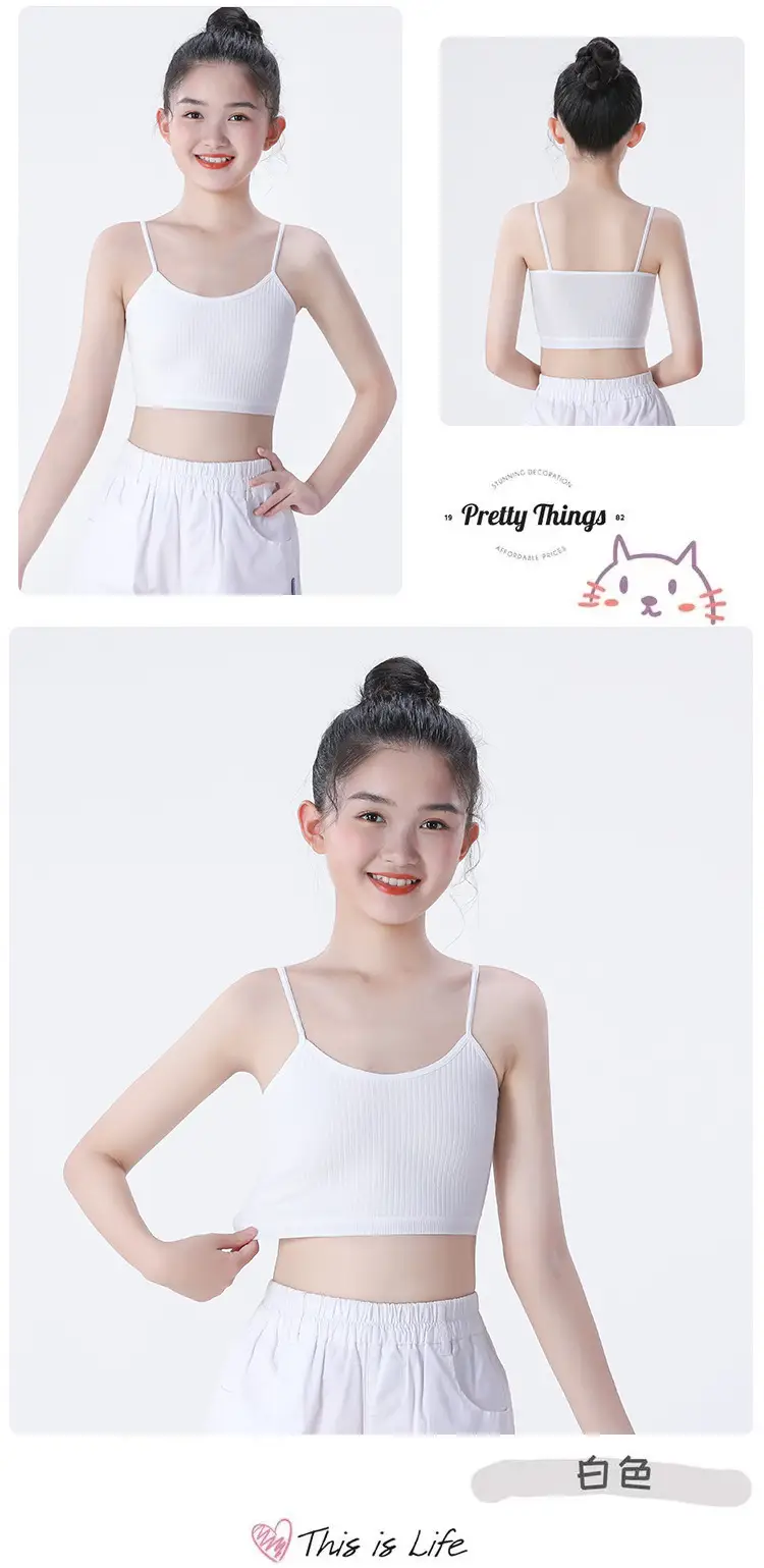 7-9-11-13-14 Years Old Older Kidsren's Development Period Vest Pure Cotton Tube Top Girls Primary School Students Junior High School Students Intimates — feature 8