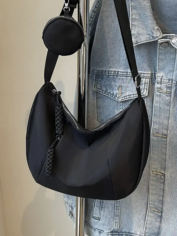 Women's Creamy White Shoulder Bag with Crossbody Strap - Image 8
