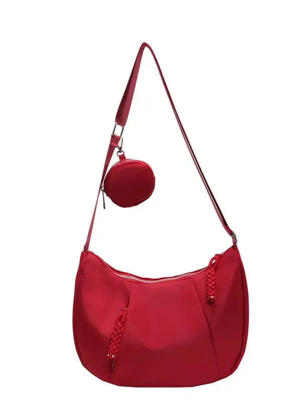 Women's Creamy White Shoulder Bag with Crossbody Strap - Image 10