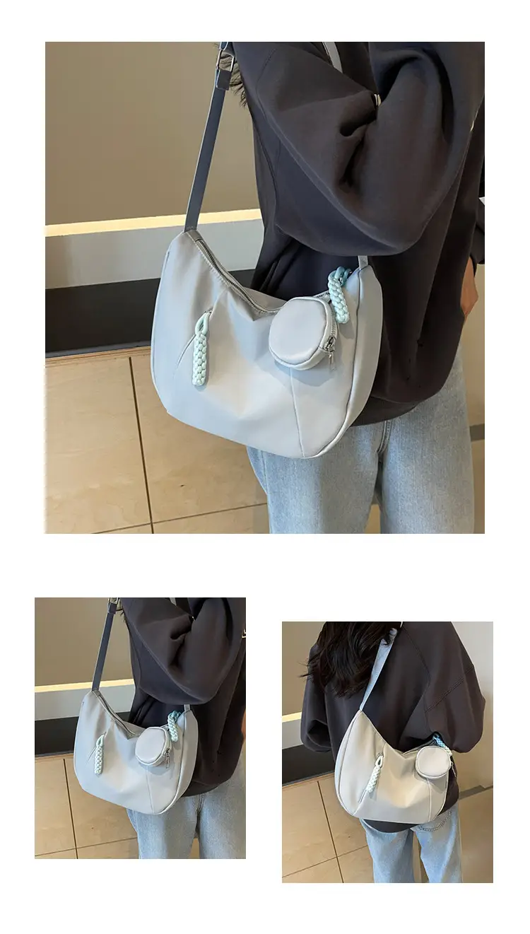 Women's Creamy White Shoulder Bag with Crossbody Strap — feature 11