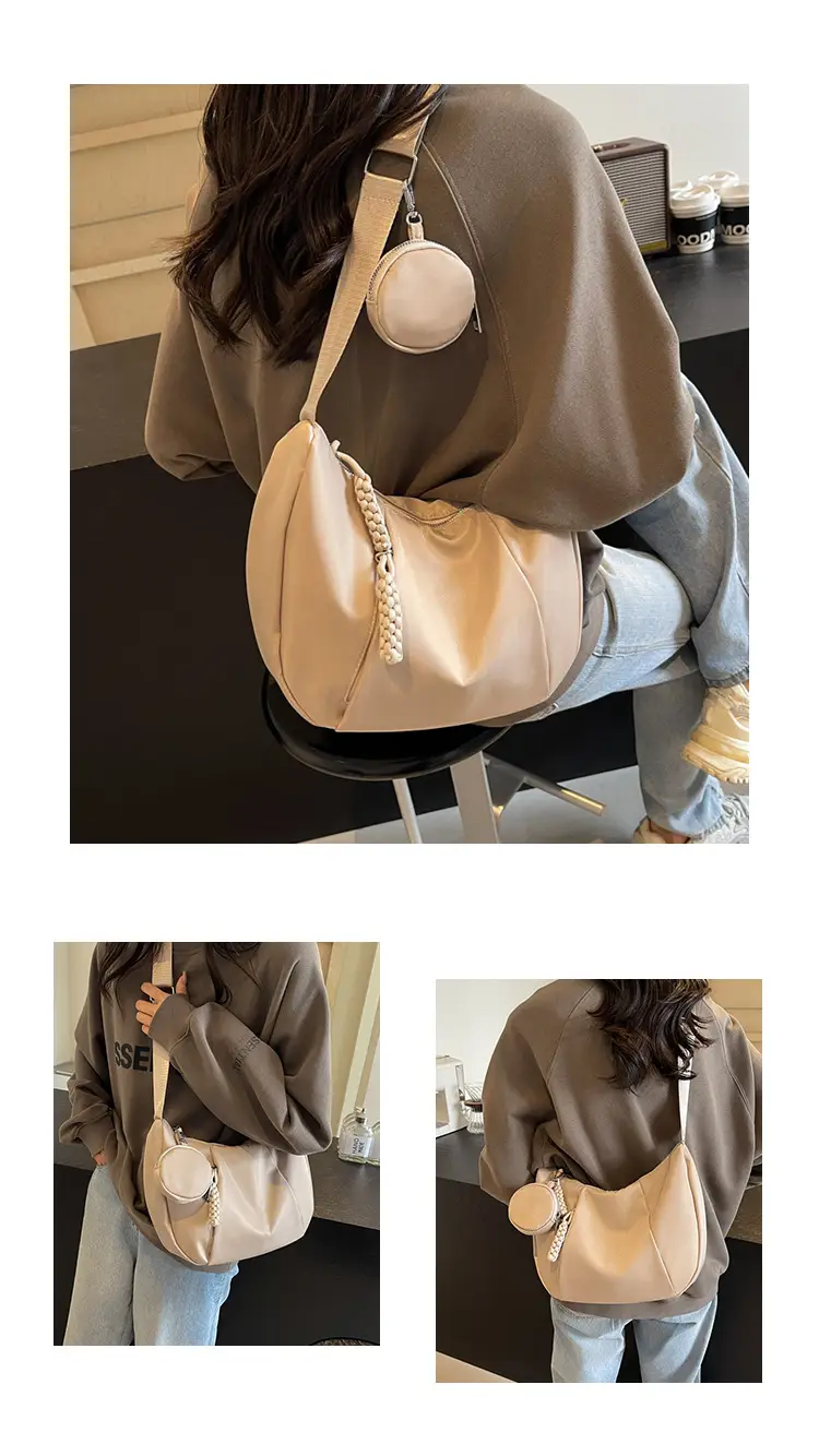 Women's Creamy White Shoulder Bag with Crossbody Strap — feature 13