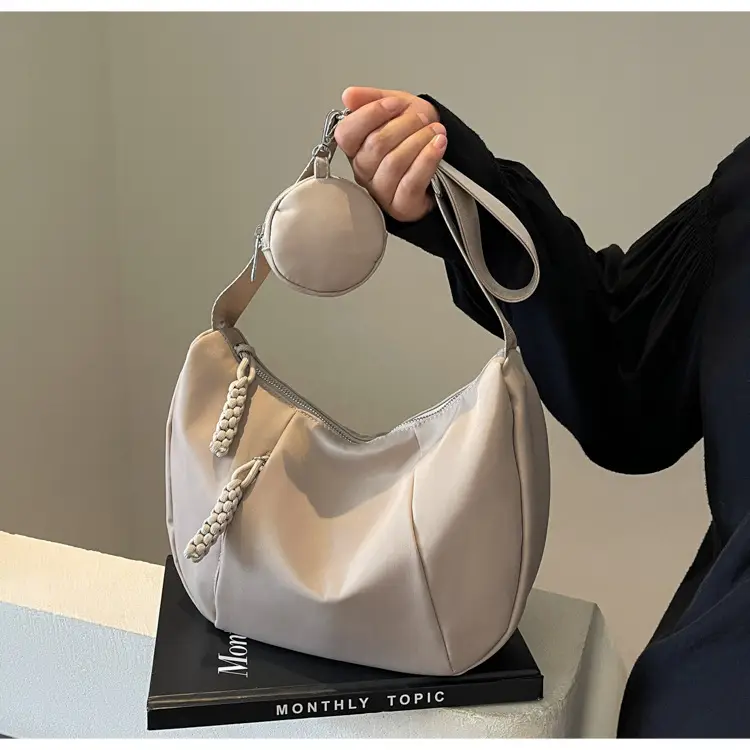 Women's Creamy White Shoulder Bag with Crossbody Strap — feature 15