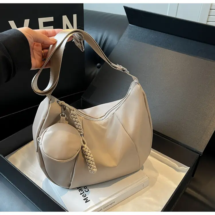 Women's Creamy White Shoulder Bag with Crossbody Strap — feature 16