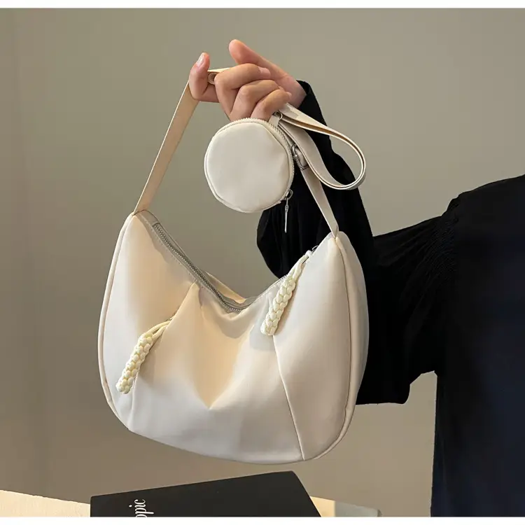 Women's Creamy White Shoulder Bag with Crossbody Strap — feature 18