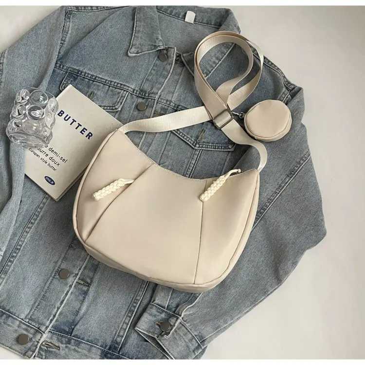 Women's Creamy White Shoulder Bag with Crossbody Strap — feature 20