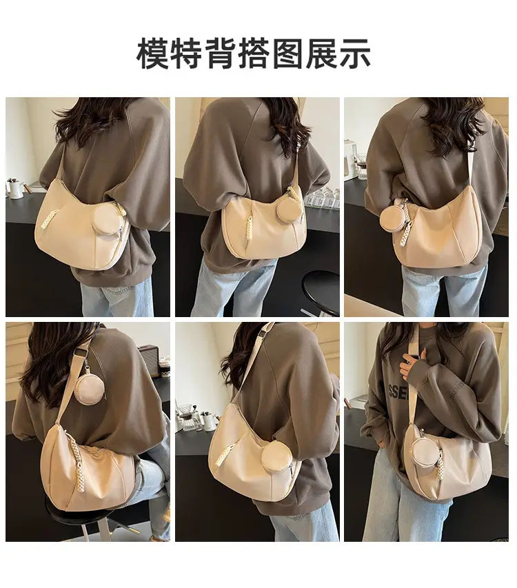 Women's Creamy White Shoulder Bag with Crossbody Strap — feature 8