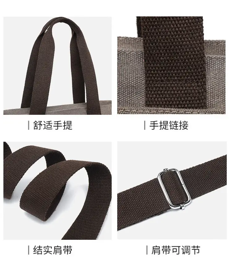 Gray Canvas Crossbody Bag for Women Travel Commute — feature 16