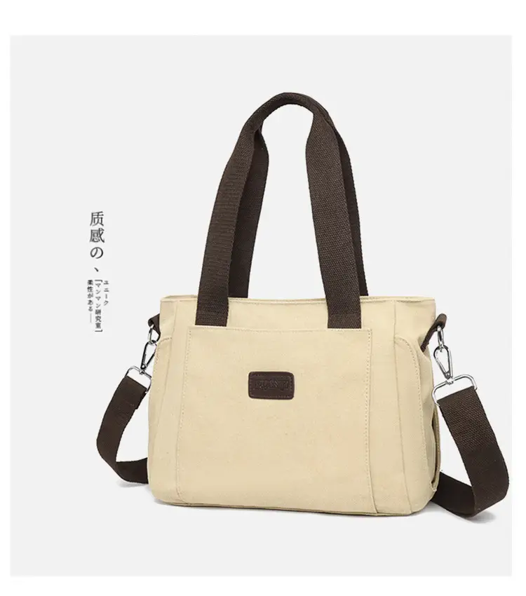 Gray Canvas Crossbody Bag for Women Travel Commute — feature 19