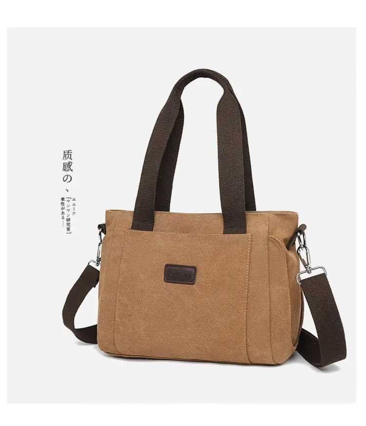 Gray Canvas Crossbody Bag for Women Travel Commute — feature 20