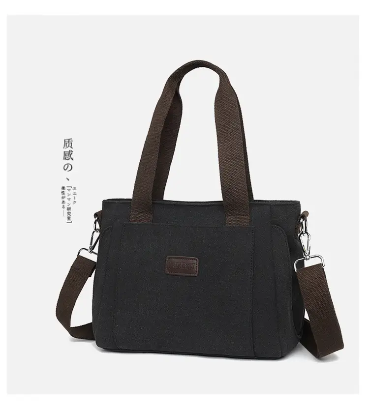 Gray Canvas Crossbody Bag for Women Travel Commute — feature 21