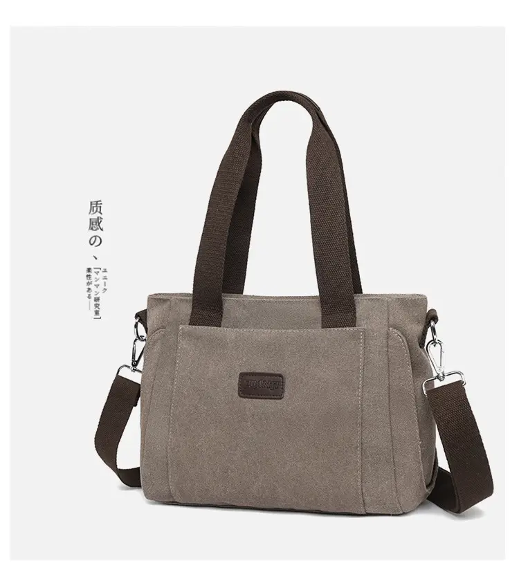 Gray Canvas Crossbody Bag for Women Travel Commute — feature 23