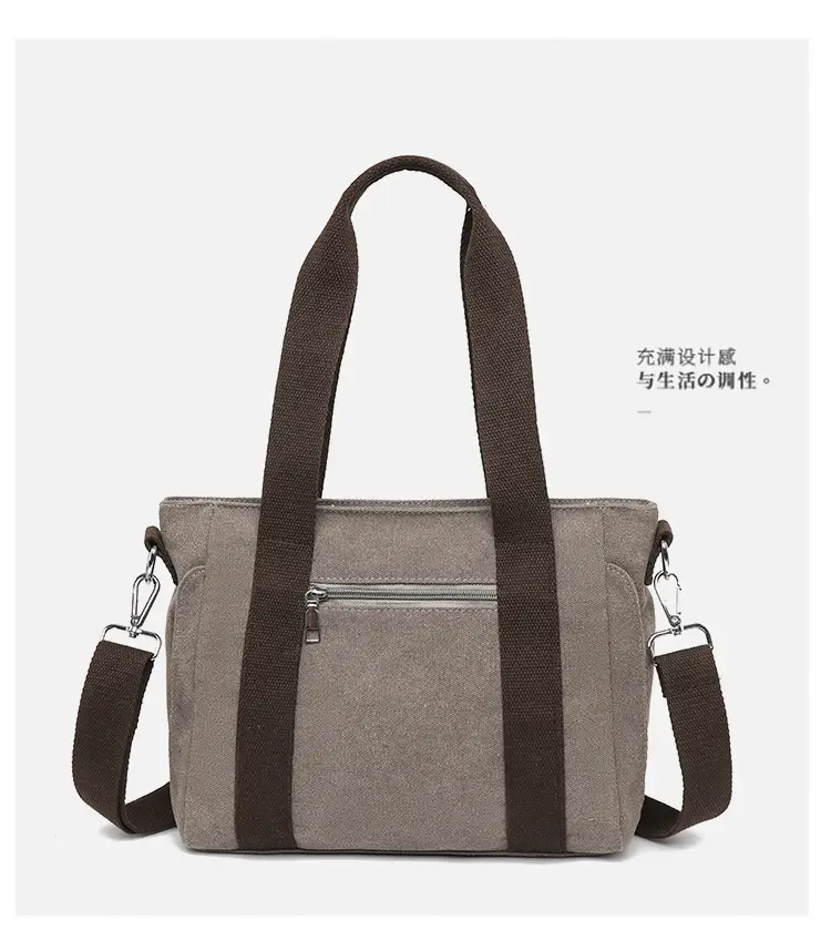 Gray Canvas Crossbody Bag for Women Travel Commute — feature 24