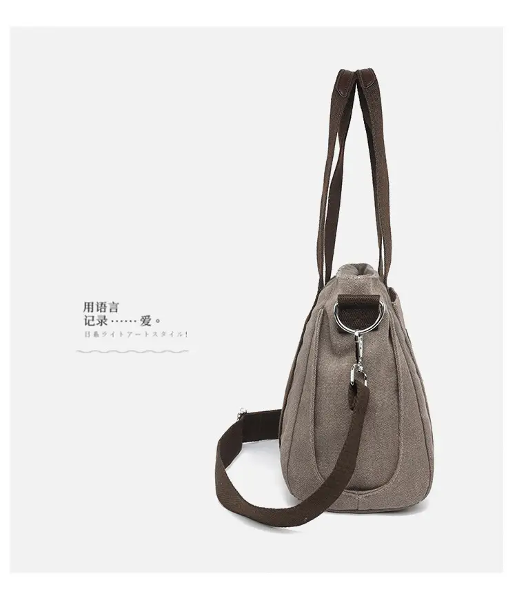 Gray Canvas Crossbody Bag for Women Travel Commute — feature 25