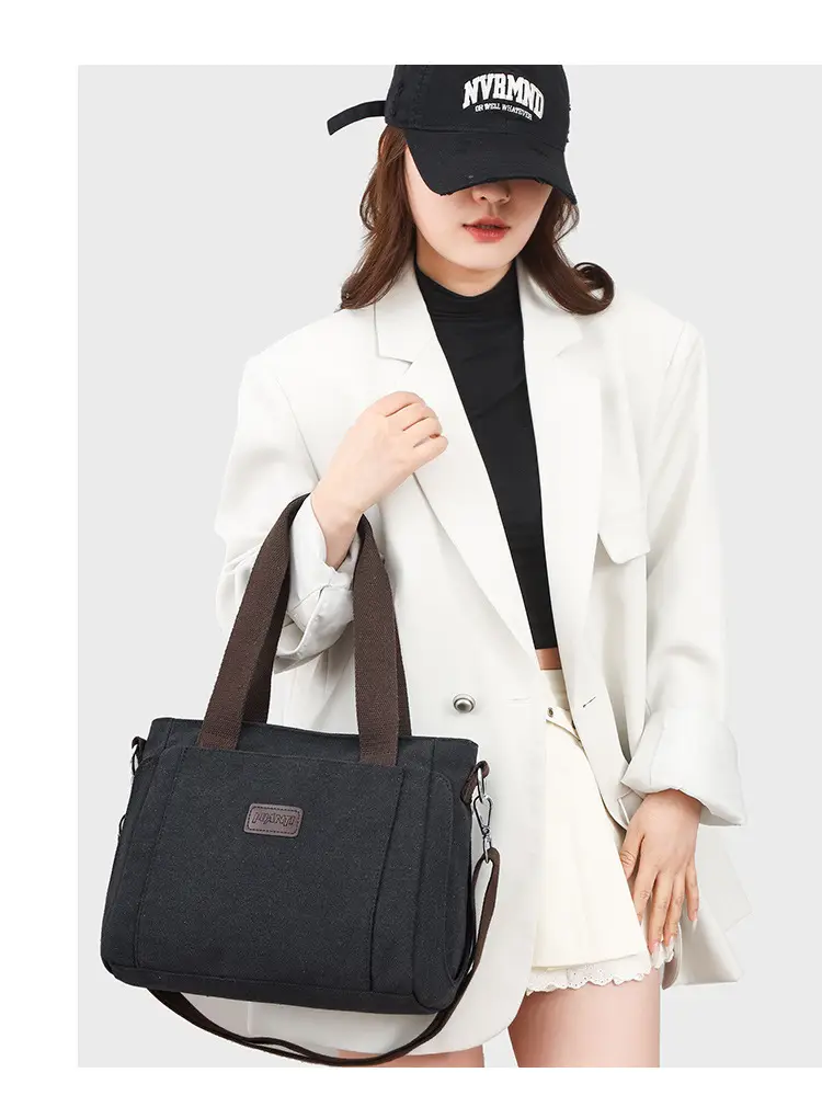Gray Canvas Crossbody Bag for Women Travel Commute — feature 33