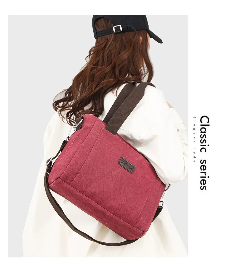 Gray Canvas Crossbody Bag for Women Travel Commute — feature 37