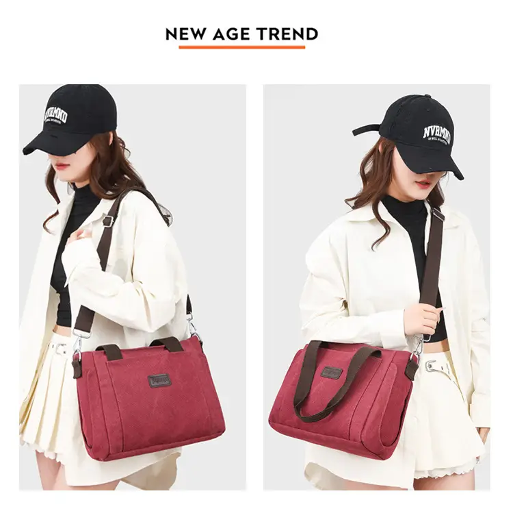 Gray Canvas Crossbody Bag for Women Travel Commute — feature 38