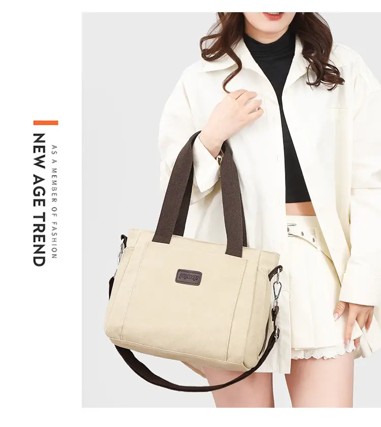 Gray Canvas Crossbody Bag for Women Travel Commute — feature 39