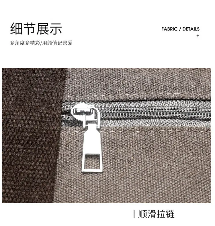 Gray Canvas Crossbody Bag for Women Travel Commute — feature 48