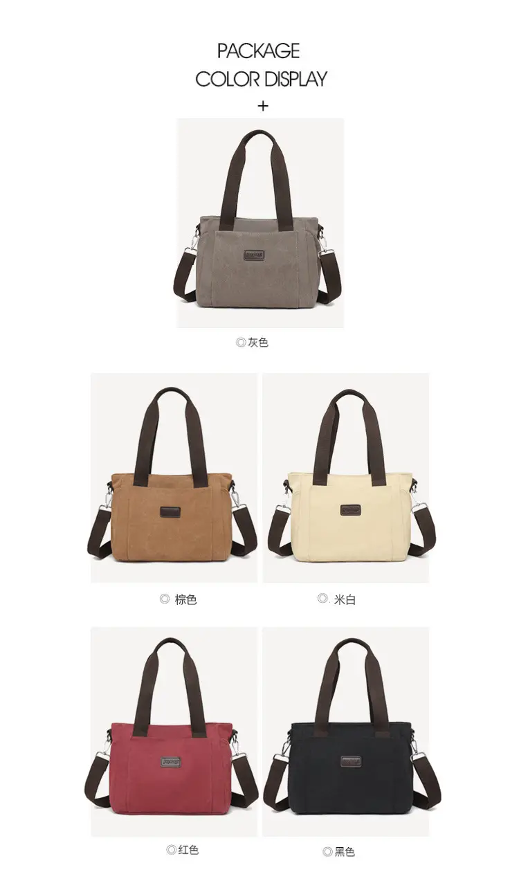Gray Canvas Crossbody Bag for Women Travel Commute — feature 7