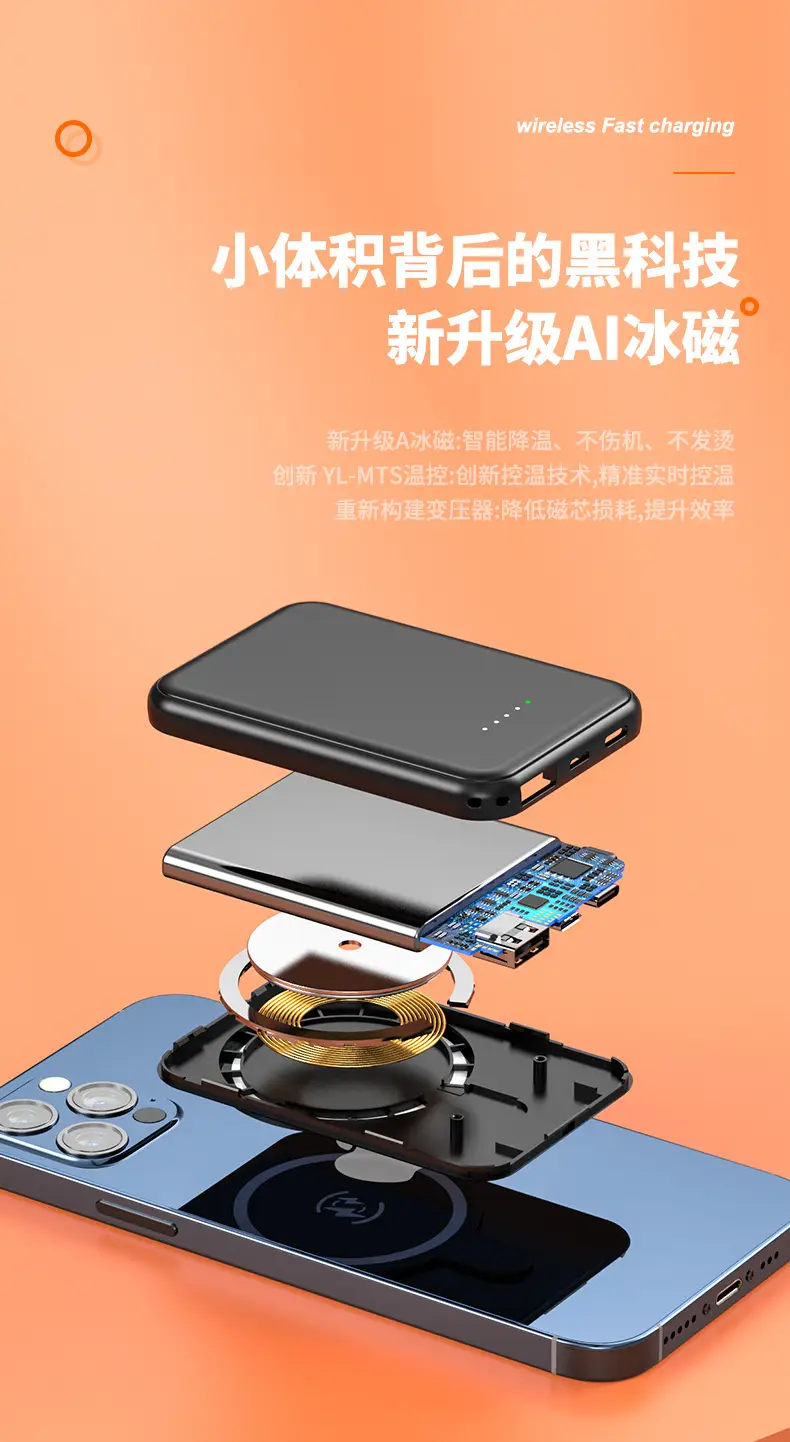 MagSafe Mini Magnetic Wireless Charging 10k /5000 Mah Power Bank Fast Charging Compact Portable Power Bank — feature 13