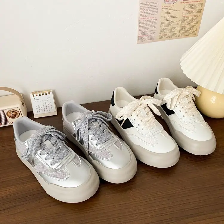 Desun Breathable Sneakers Women's Round Toe Summer New Chic Niche Korean Style Low-top Mesh Shoes Thick Sole Small White Shoes - Image 5