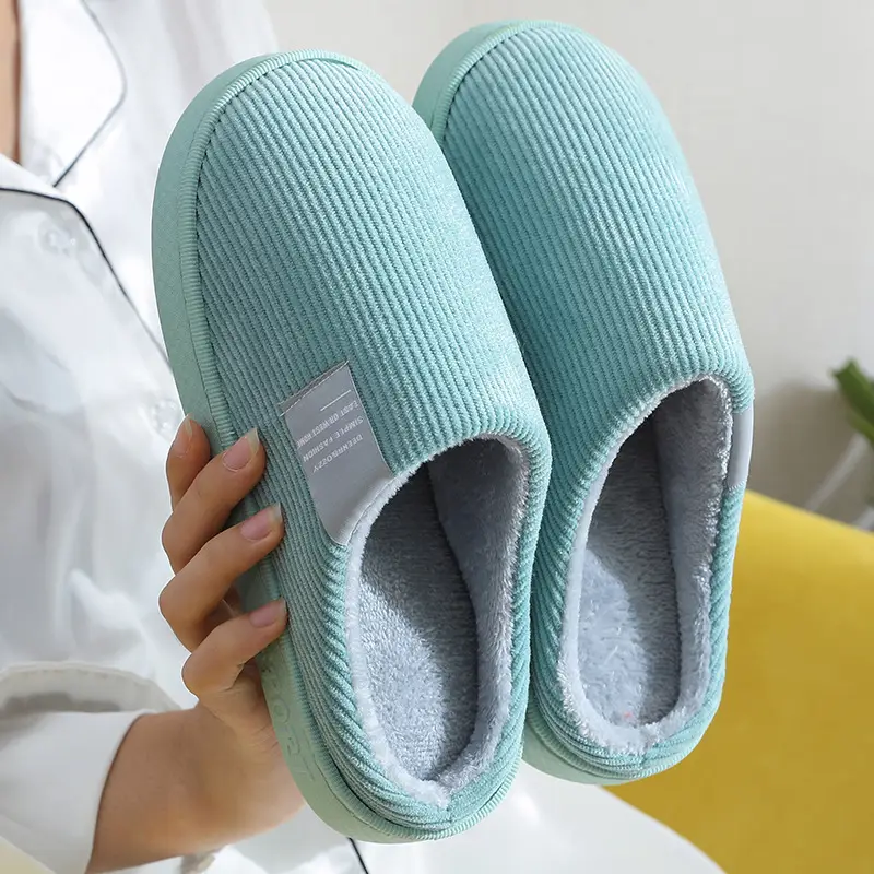 Women Cotton Slippers Grey Warm Indoor Home - Image 9