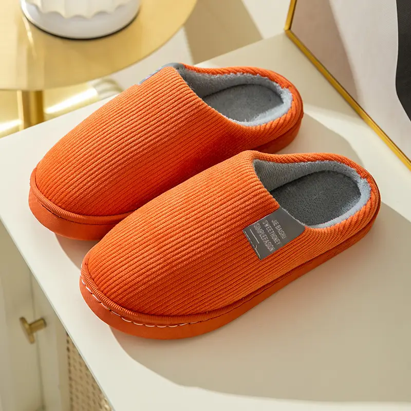 Women Cotton Slippers Grey Warm Indoor Home - Image 3