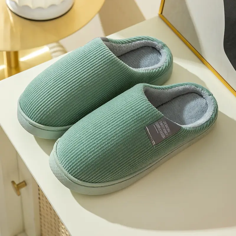 Women Cotton Slippers Grey Warm Indoor Home - Image 4