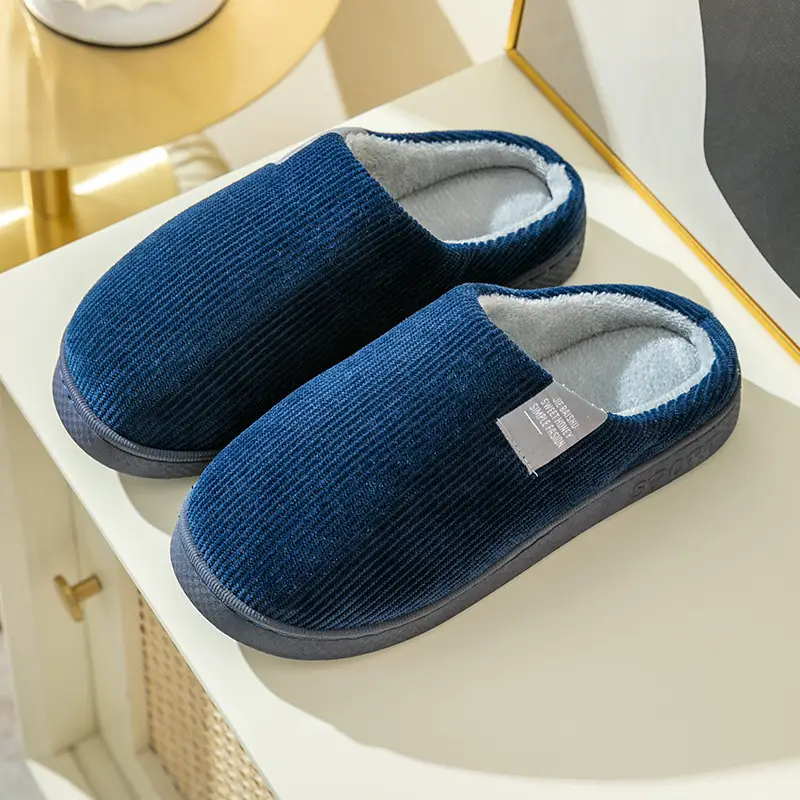 Women Cotton Slippers Grey Warm Indoor Home - Image 5