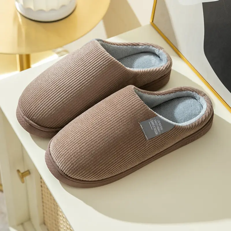 Women Cotton Slippers Grey Warm Indoor Home - Image 7