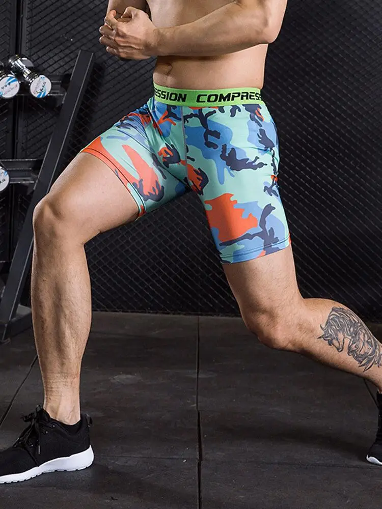 Camouflage Tight Shorts Quick-drying Sports Tights Training Athletics Running Fitness Five-point Pants Dropshipping Cross — feature 16