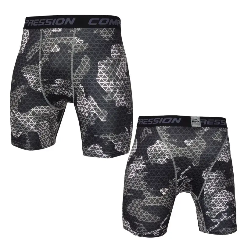 Camouflage Tight Shorts Quick-drying Sports Tights Training Athletics Running Fitness Five-point Pants Dropshipping Cross