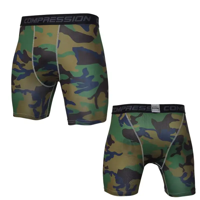 Camouflage Tight Shorts Quick-drying Sports Tights Training Athletics Running Fitness Five-point Pants Dropshipping Cross