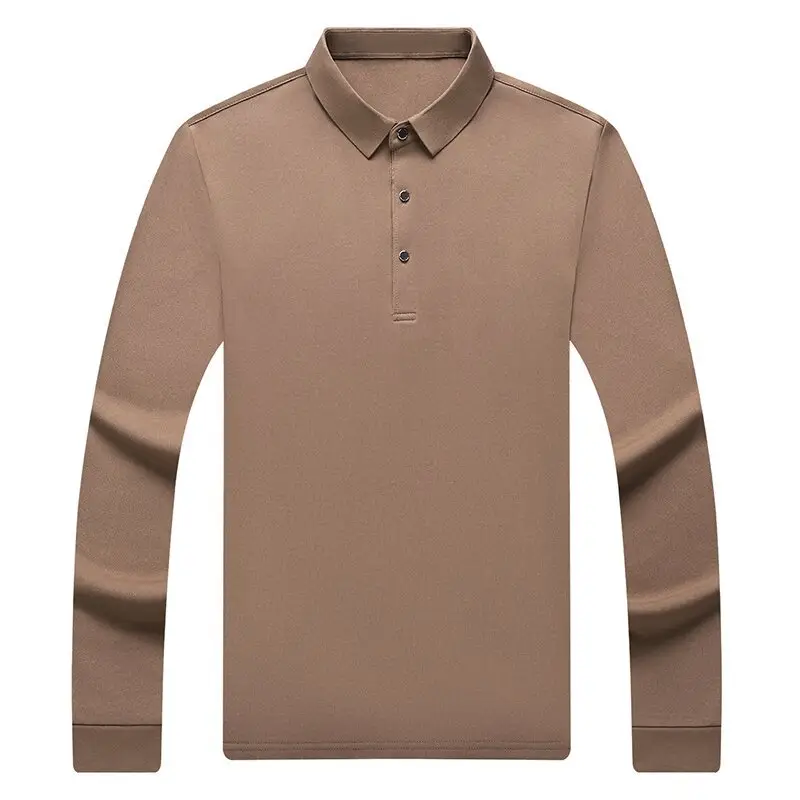 Men's Solid Color Lapp Polo Shirt Long Sleeve Spring Autumn - Image 8