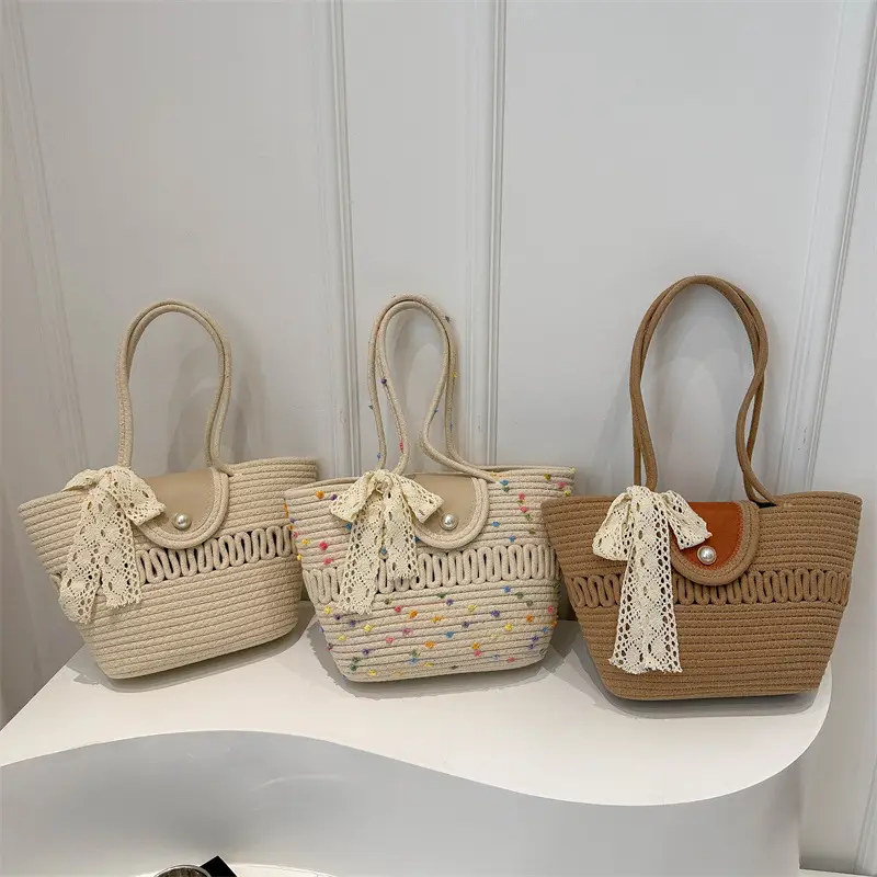Women's Woven Silk Scarf Handbag 2024 Summer - Image 4