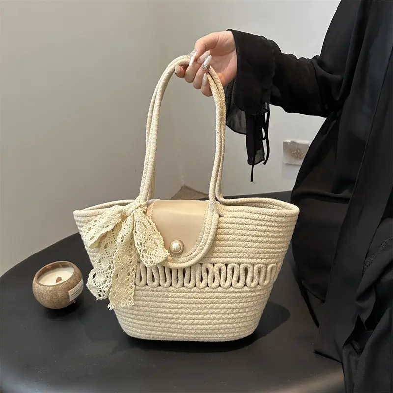 Women's Woven Silk Scarf Handbag 2024 Summer - Image 5