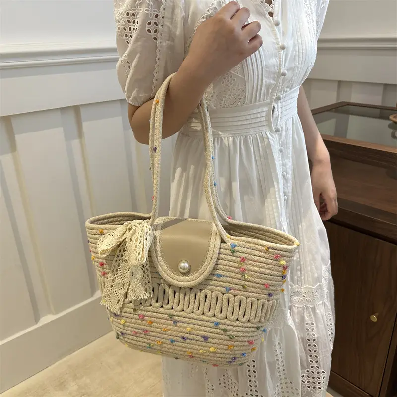 Women's Woven Silk Scarf Handbag 2024 Summer - Image 6