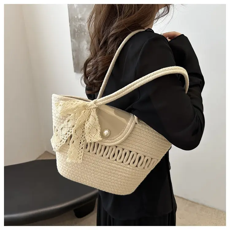 Women's Woven Silk Scarf Handbag 2024 Summer — feature 10