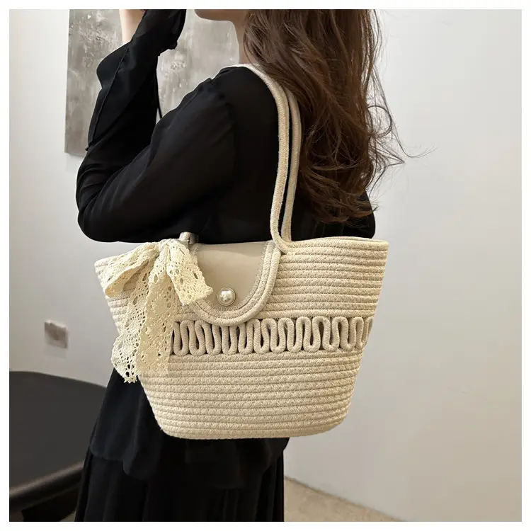 Women's Woven Silk Scarf Handbag 2024 Summer — feature 11