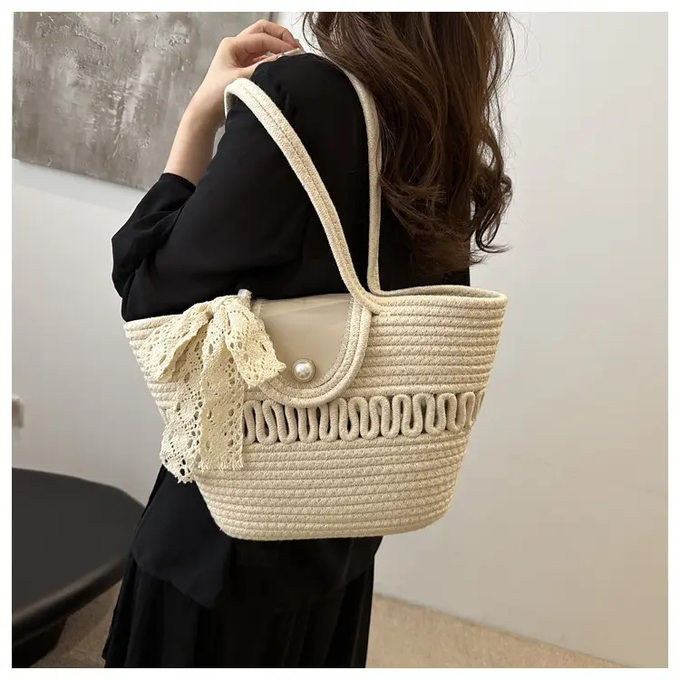 Women's Woven Silk Scarf Handbag 2024 Summer — feature 12
