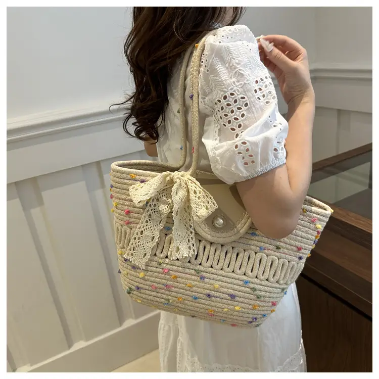 Women's Woven Silk Scarf Handbag 2024 Summer — feature 13