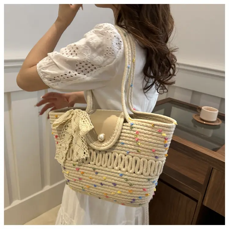 Women's Woven Silk Scarf Handbag 2024 Summer — feature 14