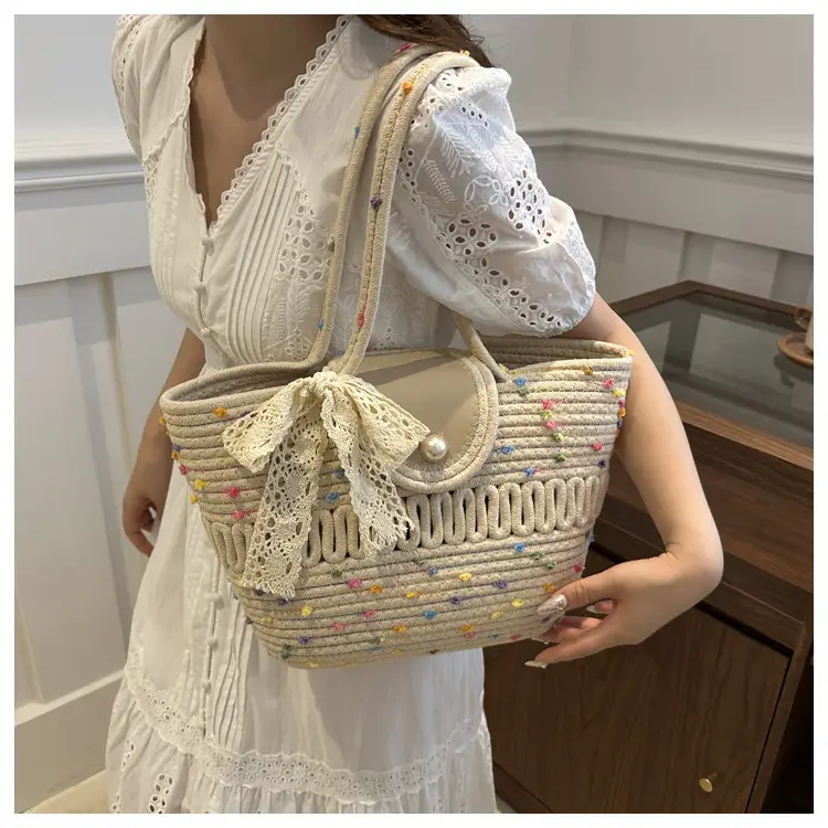 Women's Woven Silk Scarf Handbag 2024 Summer — feature 15