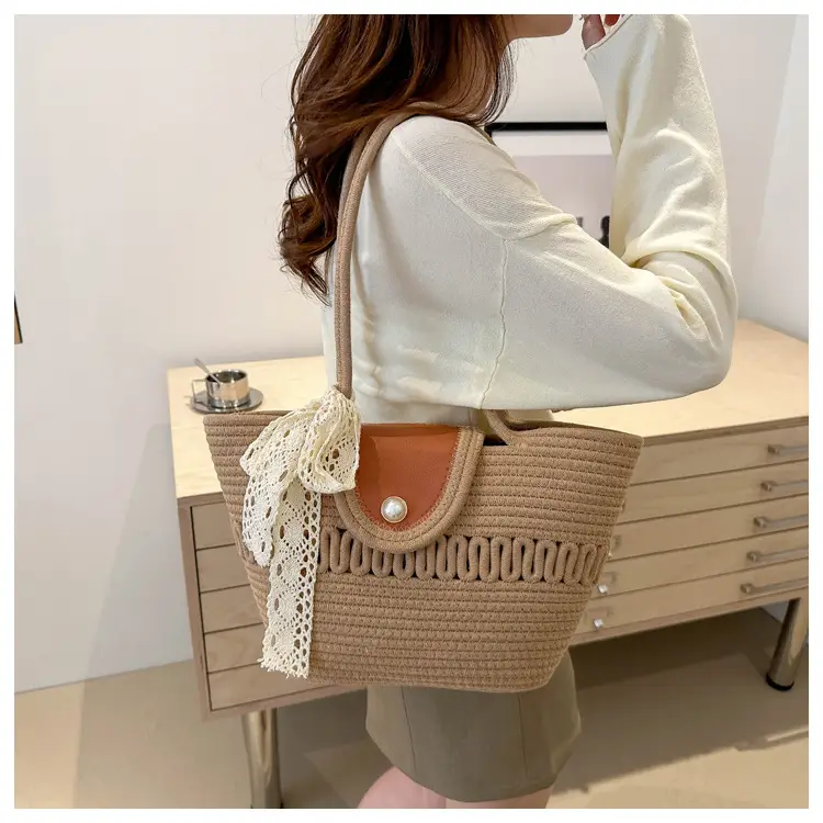 Women's Woven Silk Scarf Handbag 2024 Summer — feature 17