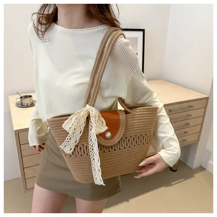 Women's Woven Silk Scarf Handbag 2024 Summer — feature 19